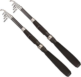 Fishing Pole Combo Set,2.1m/6.89ft 2PCS Collapsible Rods 2PCS Spinning Reels Lures Set Carrier Bag Carbon Fiber Telescopic Fishing Rods Sea Saltwater Freshwater Kit Fishing Rod Reel Combos