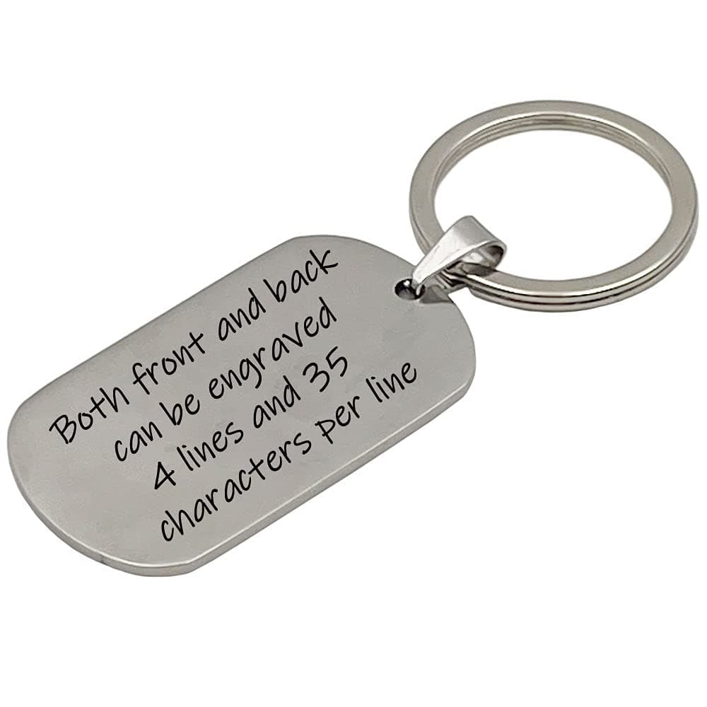 good goods Personalized Keychains for Women Customized Key Chains Men Engraved Name Inspirational Stainless Steel Dog Tag