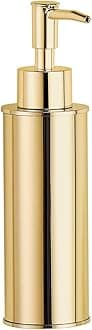 BGL Gold Soap Dispenser 304 Stainless Steel Pump Bottle, 6oz/180ml Refillable Lotion Dispenser for Bathroom Vanity, Kitchen Countertop, PVD Finish, Modern Reusable Hand Soap Pump