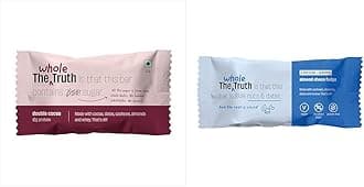 The Whole Truth - Protein Bars | Double Cocoa | Pack of 6 & The Whole Truth - Energy Bars | Almond Choco Fudge | Pack of 6 x 40g