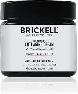 Brickell Men's Products Resurfacing Anti-Aging Cream For Men, Natural and Organic Vitamin C Cream, 59 mL, Unscented