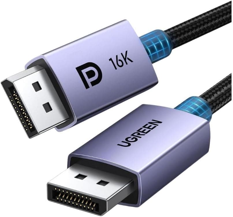 16K 10FT DisplayPort Cable 2.1 DP 2.1 40Gbps Support 8K@240Hz 1080P@540Hz HDR, HDCP, DSC 1.2a, Braided Display Port Cable Cord Compatible FreeSync G-Sync Video Card Monitor