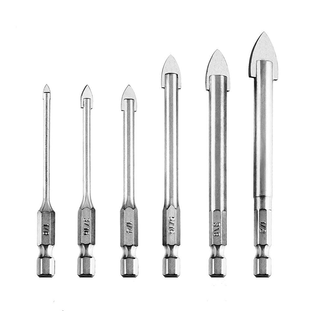 Kalinco Installer Drill Bit Set for Glass Ceramic Soft Tile Wood Plastic Industrial Drill Bits for Repairing Bike Wheel 6Pcs