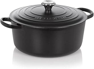 Le Creuset Signature Enamelled Cast Iron Round Casserole Dish With Lid, 28 cm, 6.7 Litres, Matte Black, 21177280000430