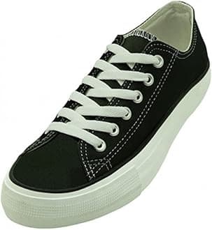 G4U-E3B27M Men's Canvas Sneakers Classic Lace Up Oxfords Students Fashion Shoes, Black, Red, Navy, White, Grey