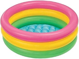 60cm/90cm/114cm Baby Swimming Pool 3 Color Rainbow Round PVC Inflatable Children Little Pump Pool Blow Up Kids Padding Pool (As shown in the figure #69)