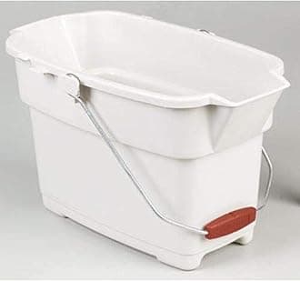 Rubbermaid Roughneck Square Bucket, 14-Quart, Bisque, Comfortable/Durable Pour Handle, Sturdy Pail Bucket for Household Cleaning/Mopping