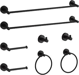 BGL Bathroom Hardware Set Black Bathroom Accessory Set Towel Bar 8 Pieces