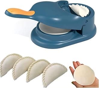2 in 1 Dumpling Maker Ghughra Momos Maker Machine, Skin Press Mould for Gujiya Ghughra Mould Machine, Kitchen Dumpling Making Tool with Dumpling Puri Maker