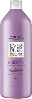 L’Oréal Paris EverPure Volume Sulfate Free Conditioner for Color-Treated Hair, Volume + Shine for Fine, Flat Hair, with Lotus Flower, 33.8 Fl; Oz (Packaging May Vary)