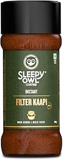 Sleepy Owl 100gm Filter Kaapi Premium Instant Coffee | Authentic Robusta & Chicory Blend | Filter Coffee Powder | Have It Milky & Frothy | Makes 50 Cups | Ready in Seconds