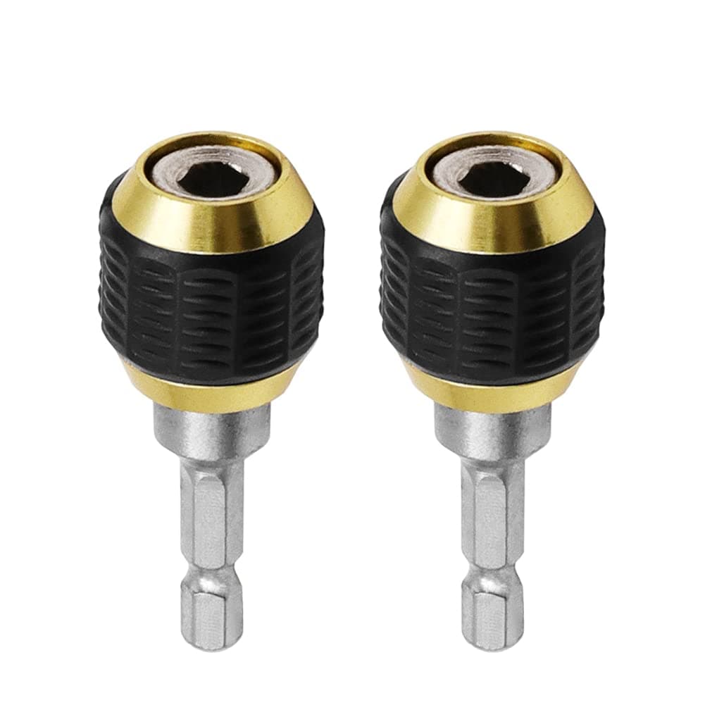 Saipe 2 Pcs 1/4 Inch Hex Shank Drill Bit Extension Screwdriver Bit Holder Extension Rod Self-locking Drill Bit Holder Quick Release Connector Power Drill Tool [60mm Length]