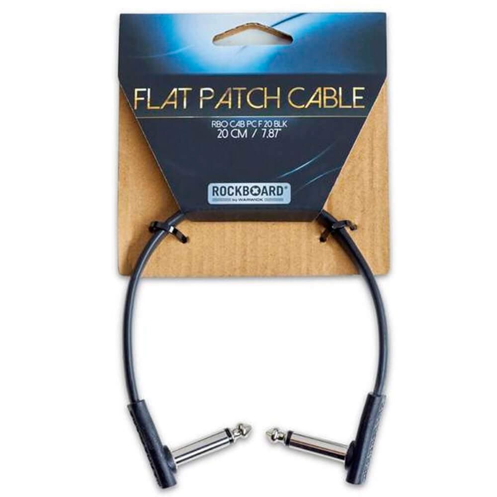 ROCKBOARD by WarwickPC-F-20 FLAT Patch Cable black, 2x w/right angle - 20 cm