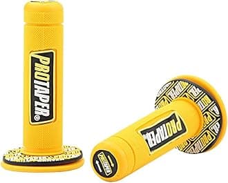 7/8" Motorcross Handle Grips Dirt Bike 22mm 24mm Truster Grips Motorcycle Ergonomic Bar End Non Slip Grip Gel Gep Scooter Cruiser Racing Mountain (Yellow, Pro Taper)