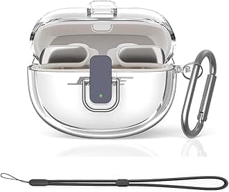 Agrifilm Secure Lock Clear Case Compatible with Bose Ultra Open Earbuds (2024) - TPU Protective Cover with Keychain