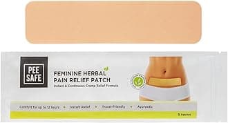 PEESAFE Feminine Herbal Pain Relief Patches (5 Patches) | Instant & Continuous Pain Relief | Period Cramp Relief | Period Pain Relief | Menstrual Pain Relief | Endometriosis Pain Relief | Period Patch