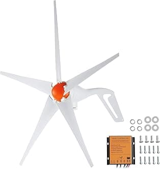 VEVOR 500W 12V 5-Blade Wind Turbine Generator Kit with MPPT Controller and Wind Direction Adjustable Tail for Home, Farm, RVs, Boats