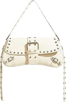 Women's Y2K Purse Trendy Goth Studded Punk Leather Shoulder Bag 2000s Purse