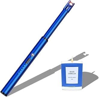Navpeak Electric Candle Lighter Windproof USB Rechargeable Flameless Long Neck Lighter for Candles Gas Stove Fireplace BBQ Kitchen Grills (Blue)