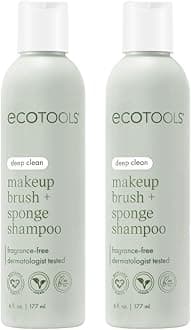 EcoTools Makeup Brush & Sponge Shampoo - Removes Makeup, Dirt & Impurities - Fragrance-Free, Vegan & Cruelty-Free, 6 fl.oz./177 ml, 2 Count