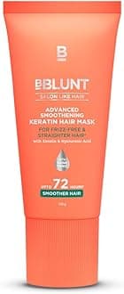 BBLUNT Advanced Smoothening Hair Mask With Keratin & Hyaluronic Acid - 150 G | Makes Hair Frizz-Free & Straight | Deeply Nourishes | Adds Spectacular Shine | For Men & Women, 150 gram (Pack of 1)