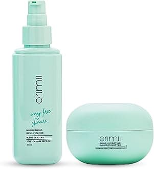 Orimii Happy Belly Stretch Marks Removal & Defence Regime For New & Expecting Mothers | Bump Body Butter & Belly Oil Combo For Hydration & Moisturization | Essential Combo For New Moms