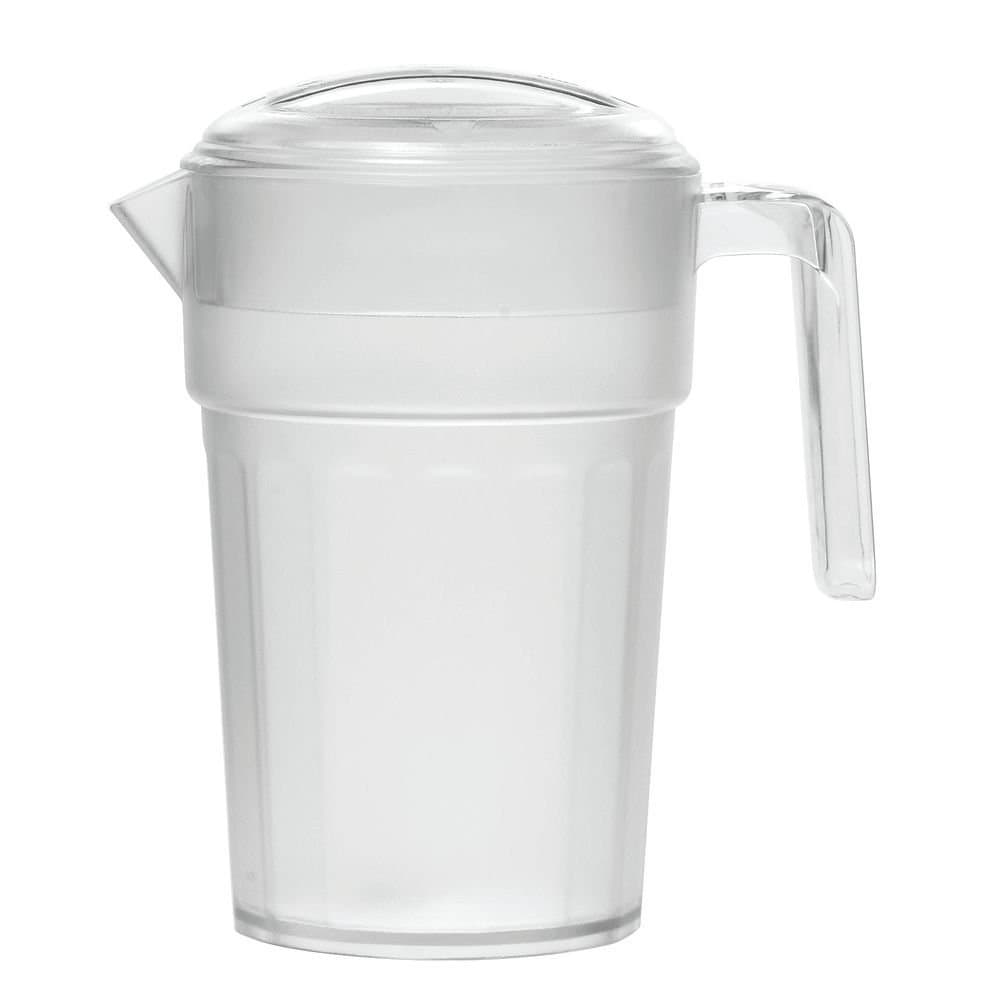 Cambro Camwear PC34CW 1 Liter Self-Service Stackable Customizable Pitcher with Lid