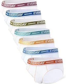 Separatec Men's Underwear Briefs with Dual Pouch,Covered Waistband,Tagless,Soft&Breathable Cotton Underwear for man,7-Pack