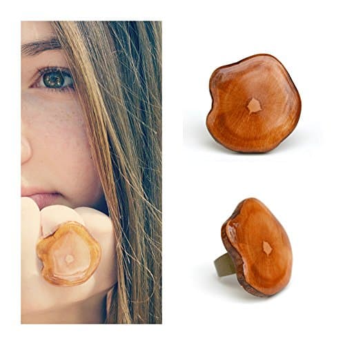 Natural wood tree branch statement ring. Adjustable wood ring by Starlight Woods