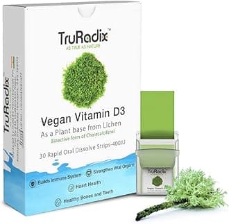 TruRadix ; AS TRUE AS NATURE Natural Vitamin D3 Orally Disintegrating Strips 100% Plant-based | Better Absorption (Pack of 30 Strips)