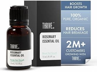 Rosemary Essential Oil | Helps Promote Hair Growth & Control Hair Fall | 100% Pure & Organic | With Vitamin E | Strengthens Hair & Supports Scalp Health | For Men & Women | 15 ml