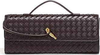 Trendy Woven Evening Clutch Purses Women Underarm Shoulder Handbag Cute Satchels Crossbody Purse PU Leather Wallet