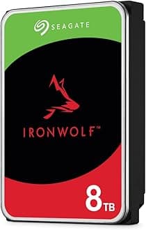 Seagate IronWolf 8 TB NAS Internal Hard Drive HDD – 3.5 Inch SATA 6 Gb/s 7200 RPM 256 MB Cache for RAID Network Attached Storage (ST8000VN0022)