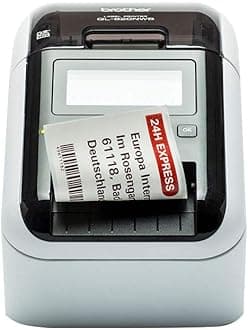 QL-820NWB Label Maker, Wireless/USB 2.0/Network/Bluetooth, Address Label Printer, Desktop, Up to 62mm Wide Labels, Red & Black Printing, UK Plug