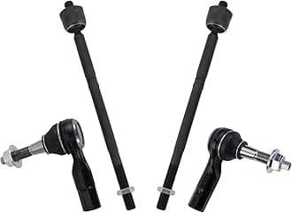 TRQ Front Inner and Outer Tie Rod Set 4 Piece Compatible with 2019-2022 Jeep Cherokee