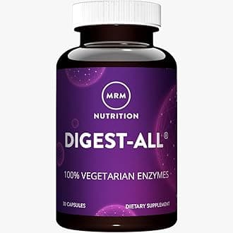 MRM Nutrition Digest-All ® | Digestive Enzymes | Improved Digestion and Absorption | Lactase + Amylase + Lipase| May Help with Bloating and Gas| 100% Vegetarian | Gluten-Free (30 Count)