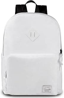 VASCHY School Backpack, Ultra Lightweight Backpack for Men Women Bookbag for Kids Teen Boys Girls White