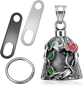 Guardian Angel Motorcycle Bell Handful Good Luck Bells Drive Safe Pendant Accessories Lead-Free Pewter Bike Bell (Rose Bell)