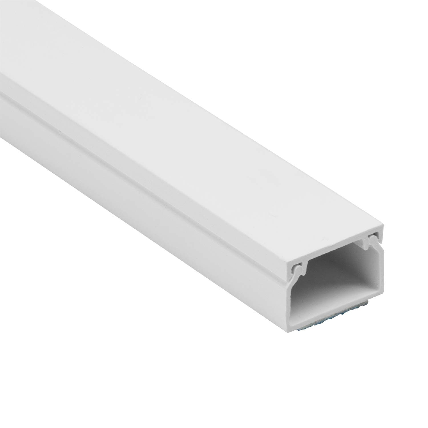 1D2516W Square Box Cable Trunking, Self-Adhesive Cable Hider, Cable Management to Hide Single Cables - 1 x 25mm (W) x 16mm (H) - x 1 Meter Length - White