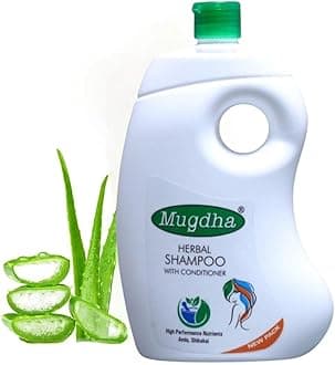Mugdha Aloe Vera Herbal Shampoo | Anti-Dandruff & Scalp Cooling | Strengthens Hair Roots | Supports Scalp Health| SLS & Paraben Free