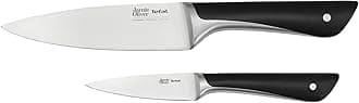 Tefal Jamie Oliver Kitchen Knives Set, 2 Pieces: Chef Knife, Paring Knife, German Stainless Steel, Durable Sharp Blades, Comfortable Handles, for Everyday Cooking, Black, K267S255