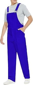 WORK IDEA Men's Bib Overalls Workwear Fashion Lightweight Jumpsuit with Pockets