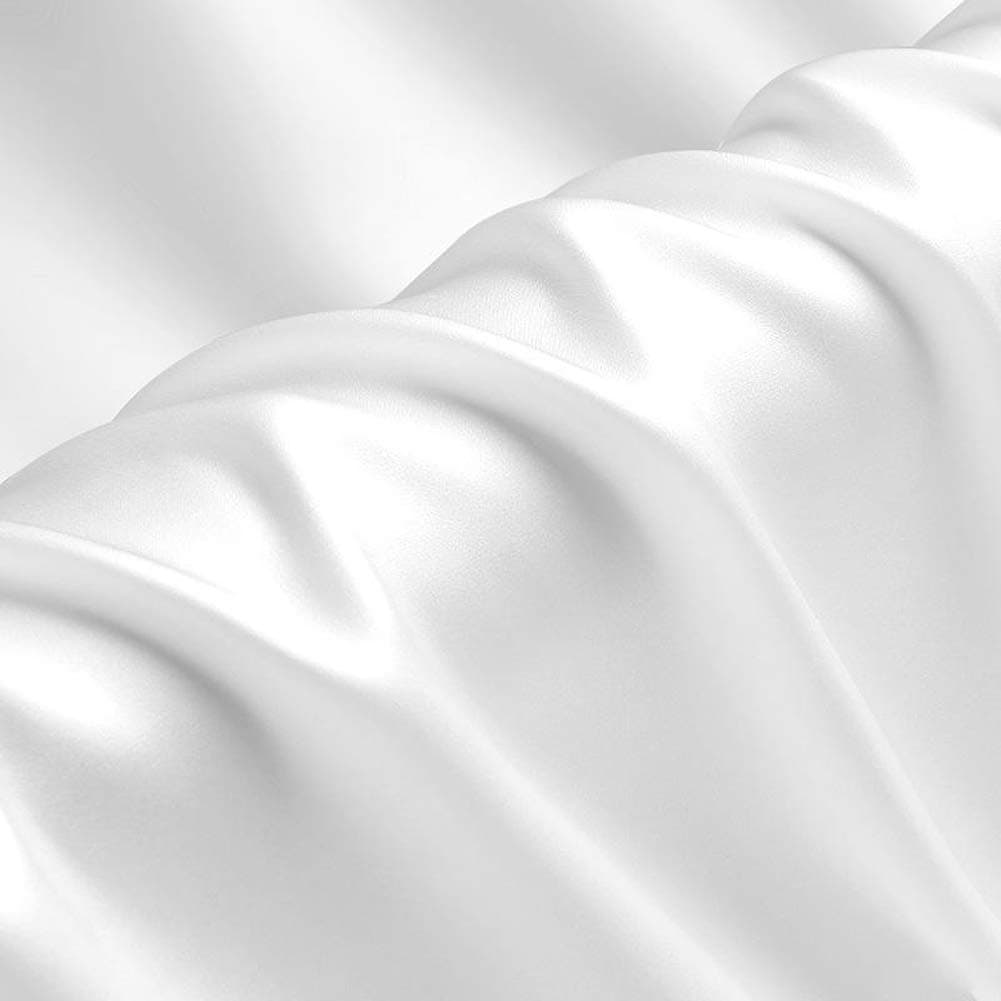 White 100% Pure Silk Fabric Solid Color Charmeuse Fabrics by The Pre-Cut 2 Yards for Sewing Apparel Width 44 inch
