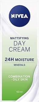 NIVEA Oil Free Moisturising Day Cream (50 ml), Combination and Oily Skin Moisturiser, Mineral Infused Day Cream, Skin Care Essentials