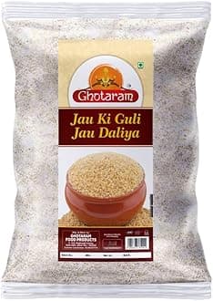 Ghotaram Home Made Barley Jau Guli Dalia Daliya Porridge, Pure Broken Sprouted Barley Jau, Organic Barli Arisi, Cracked Jav Barley Jau No Additives or Preservatives, Unadulterated-240g