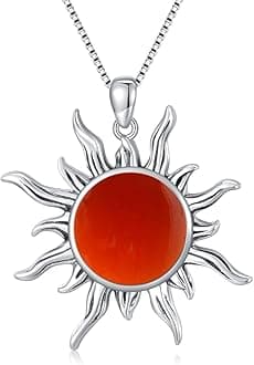 Sun Turquoise Pendant Necklace, 925 Sterling Silver Genuine Gemstones Western Jewelry Gift for Women