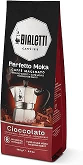 Bialetti - Perfetto Moka Cioccolato: Medium Roasting Ground Coffee, Chocolate Aroma, 8.8 Oz - 250g, Bag with Flavour-Saving Valve
