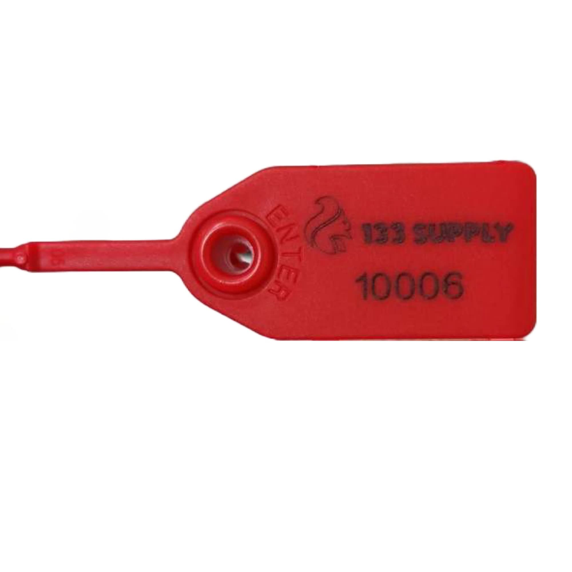 200 Pack Red Pull-Tite Fire Extinguisher Tags, Security Tags, Plastic Tamper Seals, Safety Seals for Fire Extinguishers, Disposable Numbered Self-Locking Tags, Truck Seals 250mm
