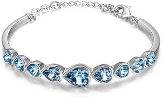 Platinum Plated Austrian Crystal Stylish Bracelet for Women and Girls