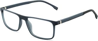 Blue Light Filter Computer Glasses for Mens Rectangle Eyewear Clear Optical Eyeglasses Frame … (C-Gray+Black)